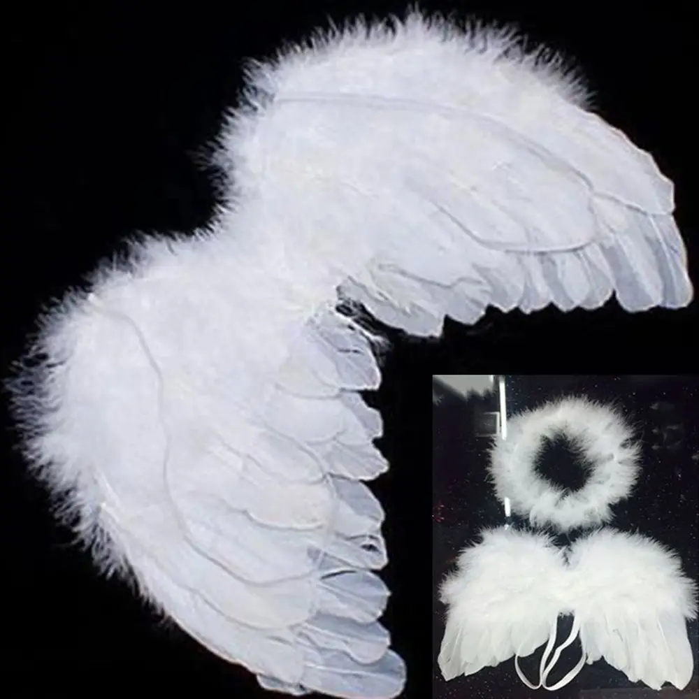 New Baby Kids White Angel Wings Feather for Party Decoration And for Photo