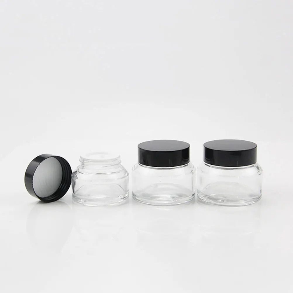 

12Pcs Cream Jars Glass Durable Refillable Containers Small Portable Storage Travel Face Cream Bottles