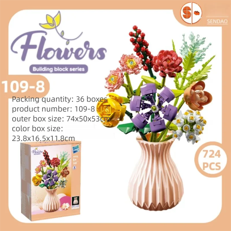 724-pieces-fleur-realiste-capacite-pratique-constructions-mattoncini-enfants-avance-decoration-de-bureau-jouets-blocs-briques-bausteinejouet-garcon-jouets-jouet-bloc-de-construction-brique-de-construction-blocs-blocs