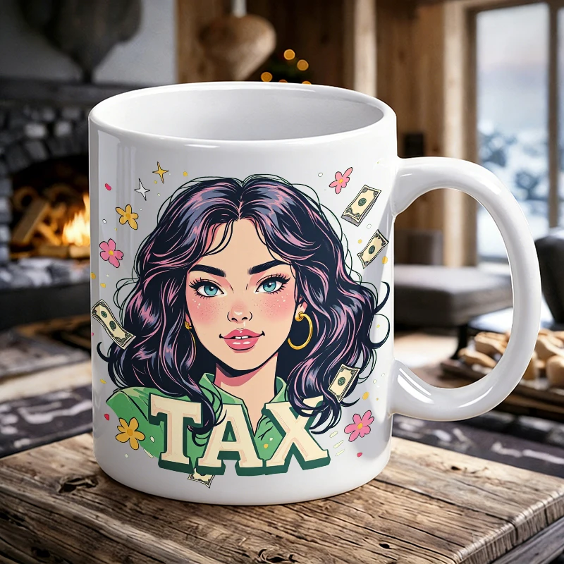 

Glamorous Tax Button Patterns Artistic Money Motivation Mother's Day printed Mug