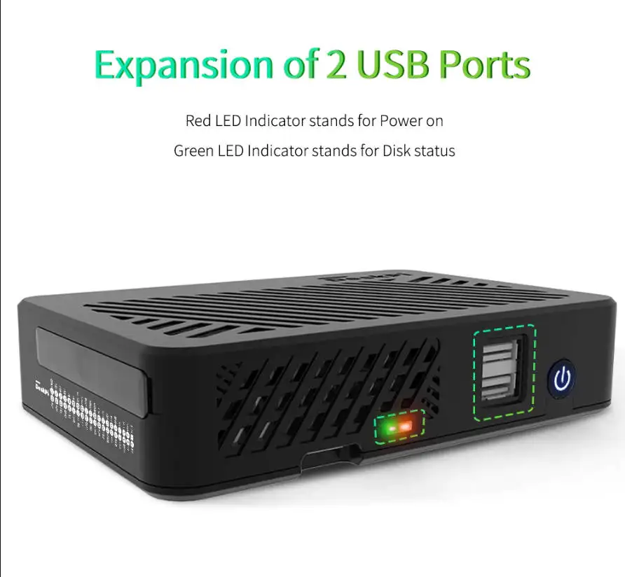 DeskPi Lite for Raspberry Pi 4, With Power Button/ Heatsink with PWM Fan/ Dual Full-Size HDMI/Extra Two USB Port