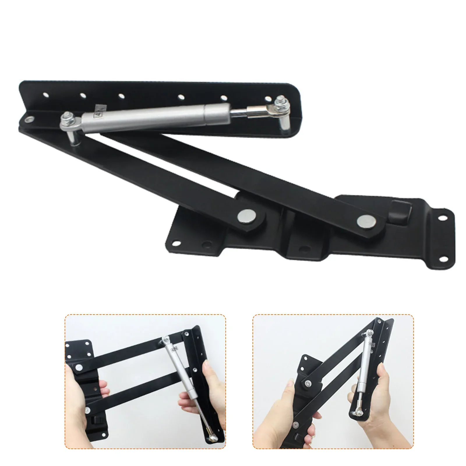 2pcs Metal Functional Lift Up Top Hinge Tea Coffee Table Lifting Roof Frame Computer Desk DIY Mechanism Folding Spring Hinges