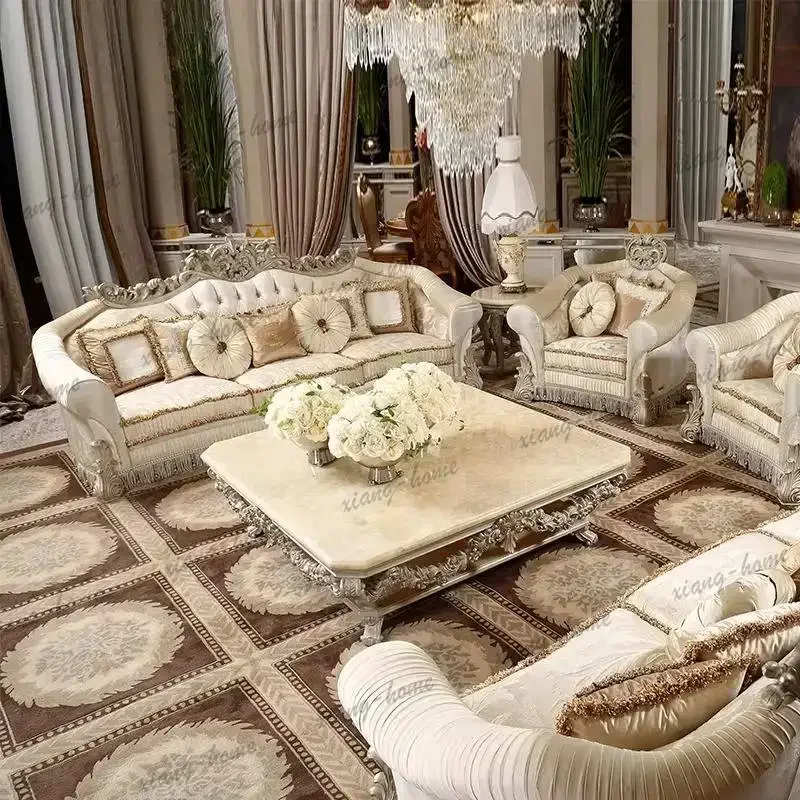 PG European Italian Living Room Sofas Beige Vintage Apartments Lazy Living Room Sofas Lounge Nordic Muebles Para Hogar Furniture