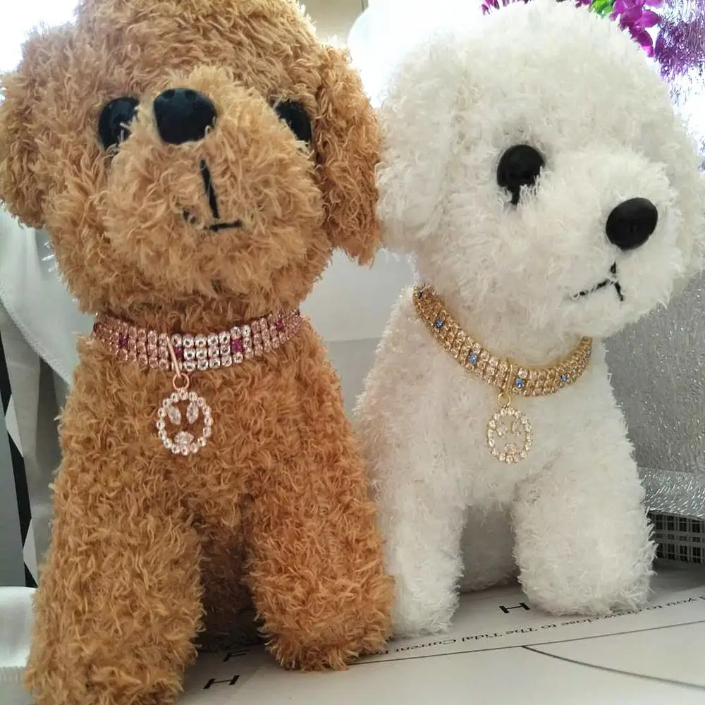 

Three Row Puppy Shiny Full Rhinestone Animal Supplies Pet Collar Pet Product Cat Necklaces Dog Accessories