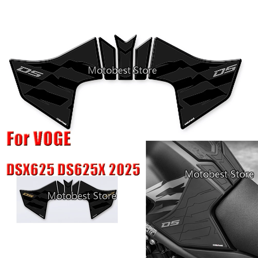 For LONCIN VOGE DS625X DSX 625 2025 Motorcycle Fuel Tank Sticker Side Decal Protector Traction Pad Cover Decoration Rubber Sets