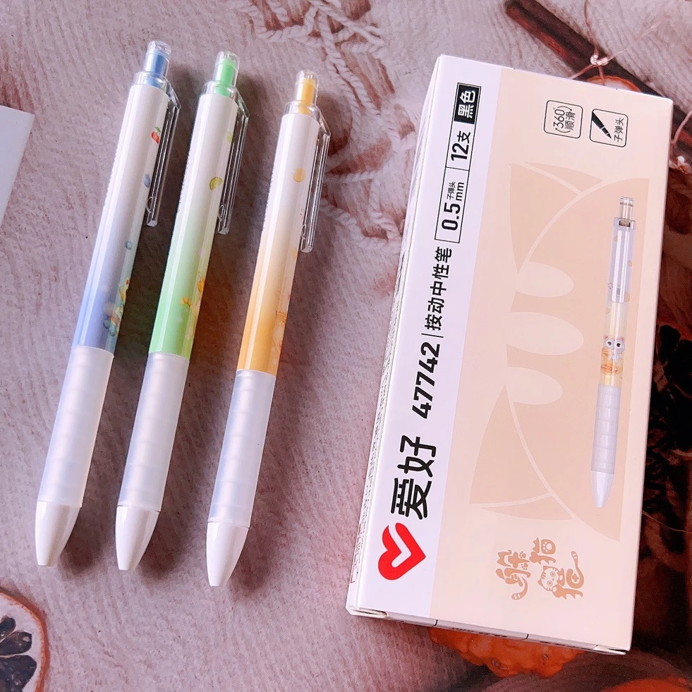 36pcs Kawaii Stationery Wholesale Cartoon Gel Pens for Writing Korean Stationery Items School Supplies New Pen High Quality Gift