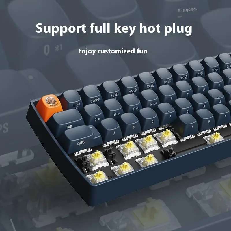 LOFREE 68 Keys Tri-Mode Wireless Mechanical Keyboard Hot-Swappable  Pro Yellow Switch PBT Keycaps for PC Mac iPad Gaming Office