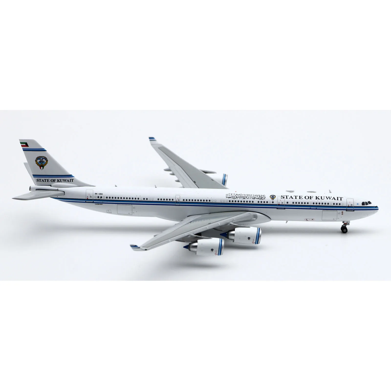 XX40053 Alloy Collectible Plane Gift JC Wings 1:400 Kuwait Government Airbus A340-500 Diecast Aircraft Model 9K-GBA With Stand