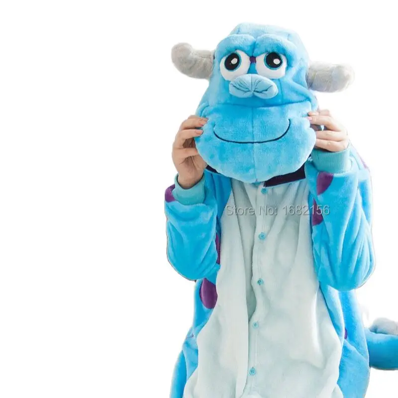 Kigurumi Quái Vật Xanh Dương Đại Học Sulley Sullivan Onesies Bộ Đồ Ngủ Hoạt Hình Trang Phục Cosplay Pyjamas ĐẦM DỰ TIỆC Pijamas