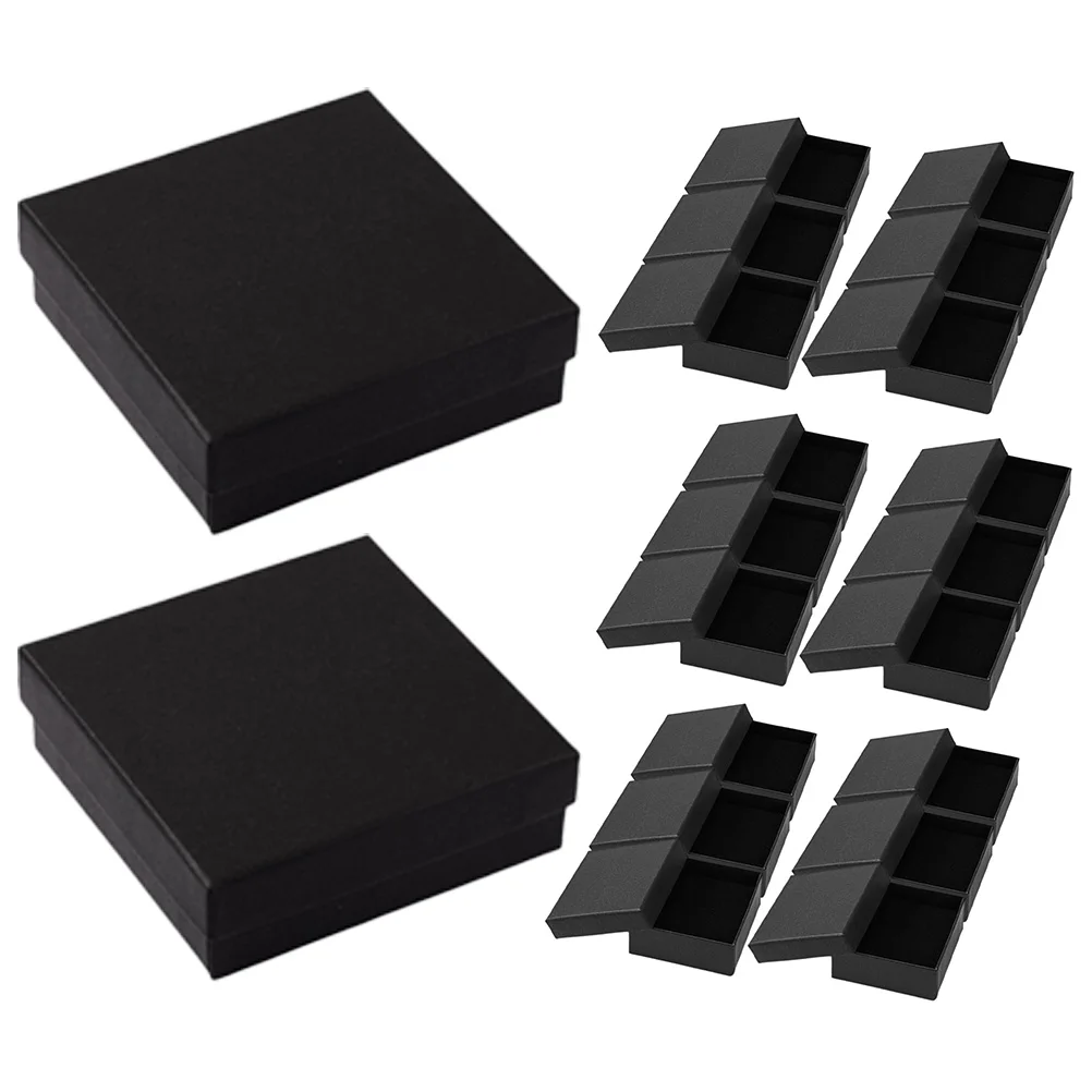 

20pcs Small Gift Boxes For Jewelry Gift Boxes Black Cardboard Small Packaging Ring Earring Lid Lightweight Carry