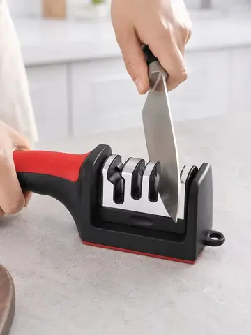 4-Segment Knife Sharpener Knife Sharpeners for Kitchen Knives Stainless Steel Three-Purpose Sharpening Stone for Kitchen Tools