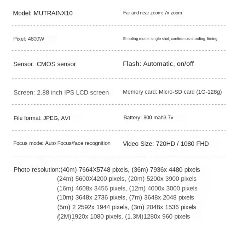 High definition vlog travel card machine