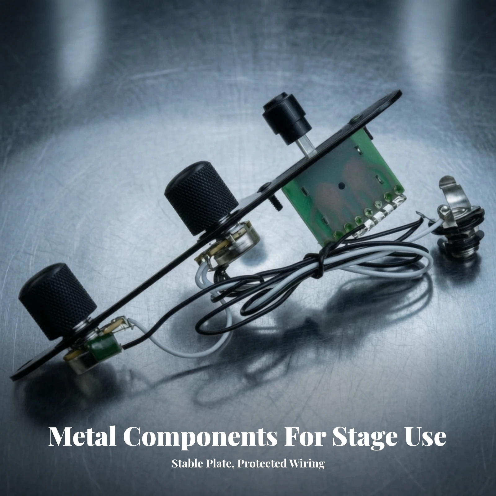 Prewired Control Plate 3-Way Guitar Control Plate with Knobs Hardware Robust Compact for Guitarists