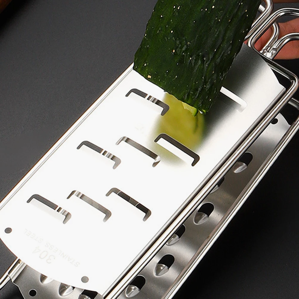 

Stainless Steel Grater H held Multi functional Plate Gripper Hot Bowl Holder Vegetable Slicer Garlic Kitchen Tools Mini Silver