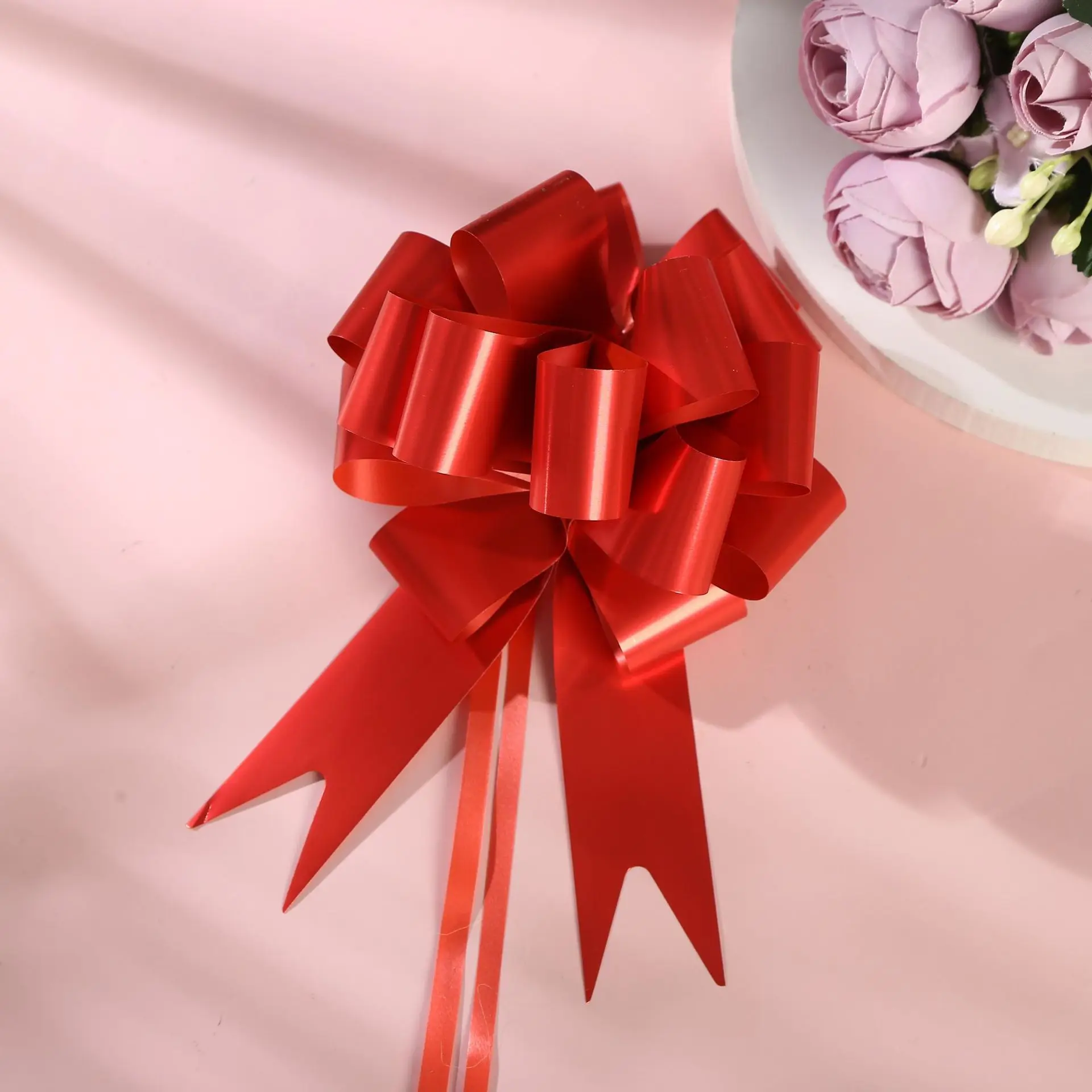 10/30Pcs Pull Bows Gift Knot Ribbon Christmas Ornament Gift Box/ ball flower hand-drawn flower Birthday Party Wedding Decor