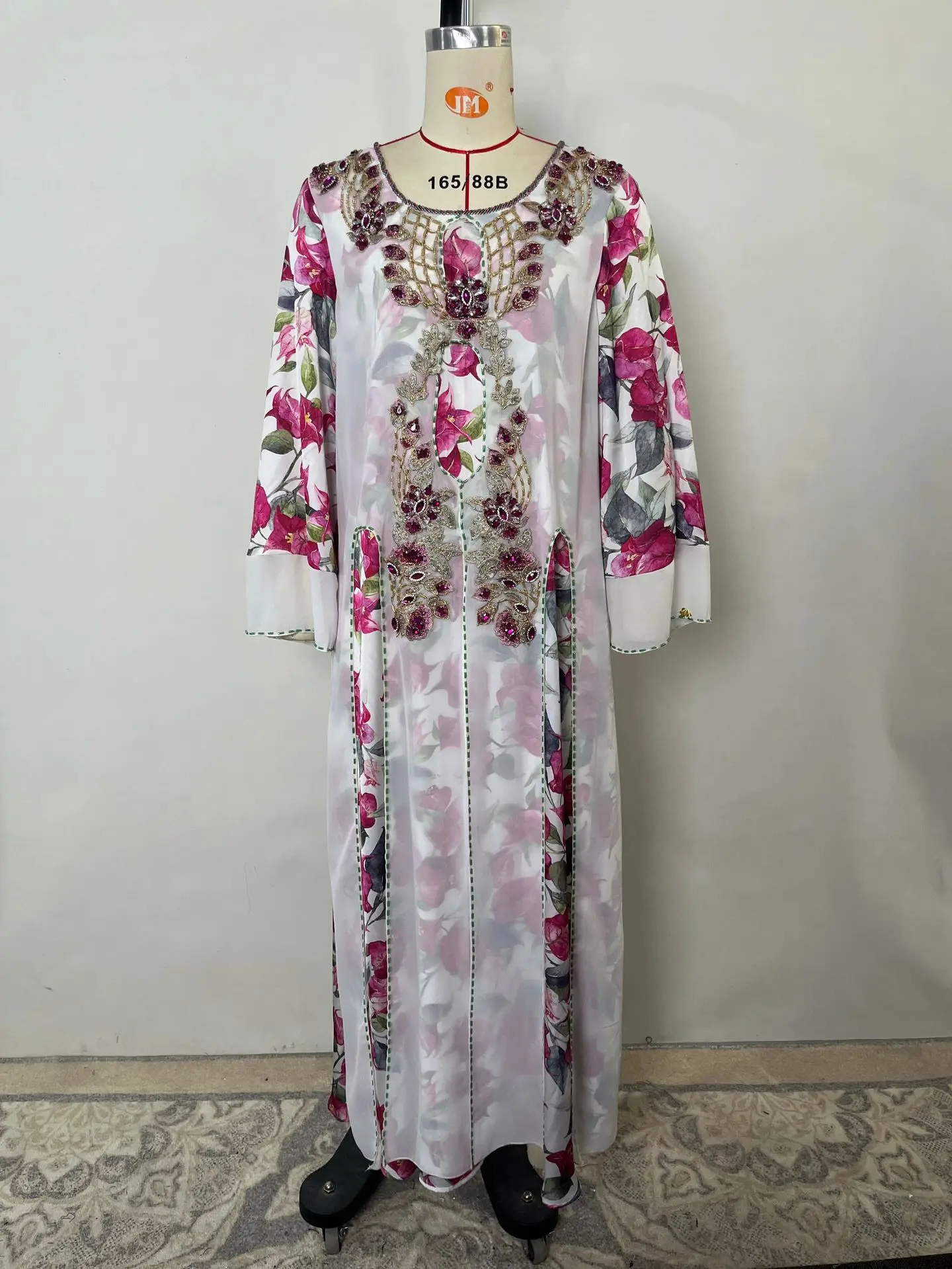 Arabe moyen-orient musulman nouvelle mode 2025 femmes diamant clouté décontracté à la mode élégant imprimé Abayas femme vêtements robes