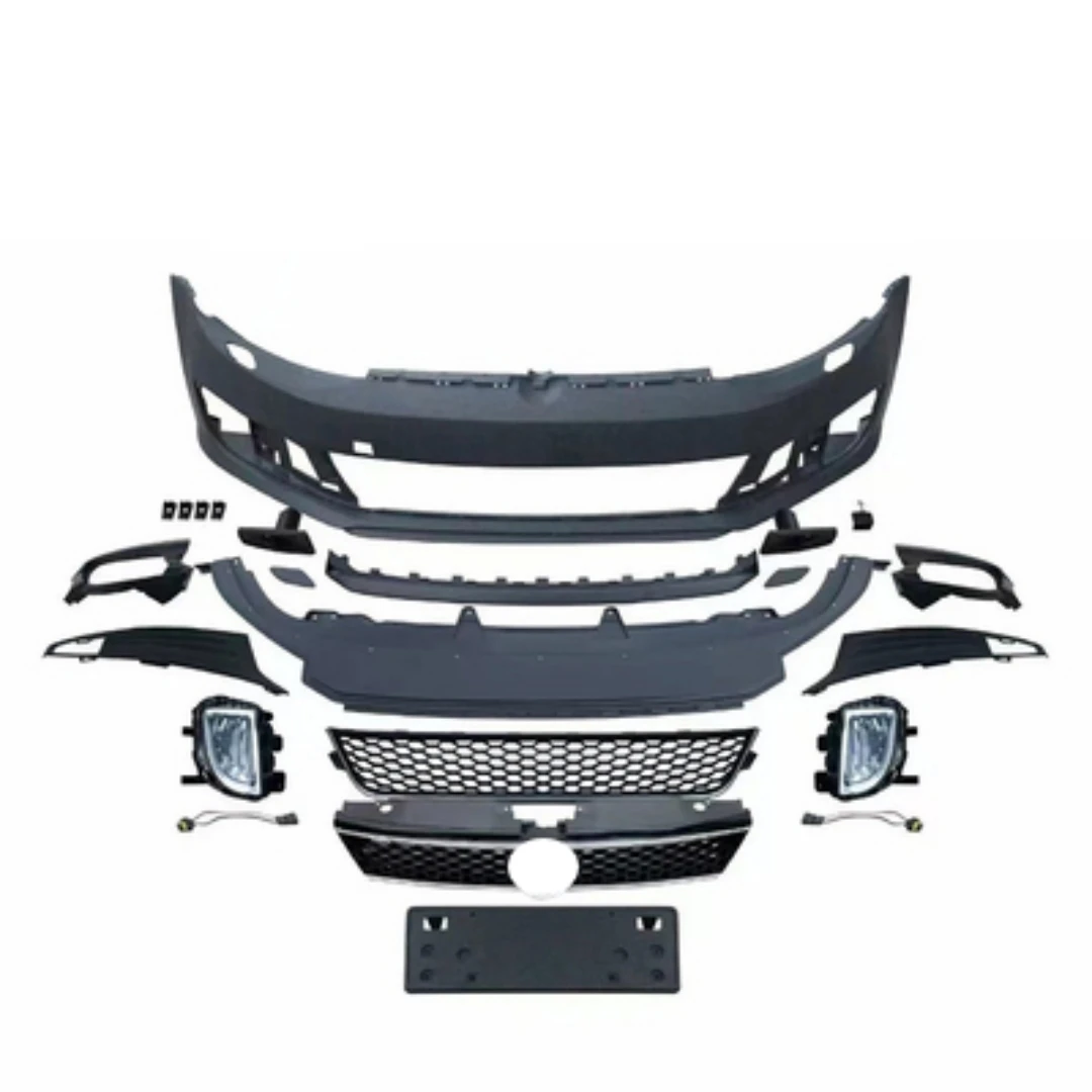 

body kit Front bumper grill grid mask for Volkswagen vw Sagitar jetta 2018-now upgrade GLI style fog lamp trim Car Accessories