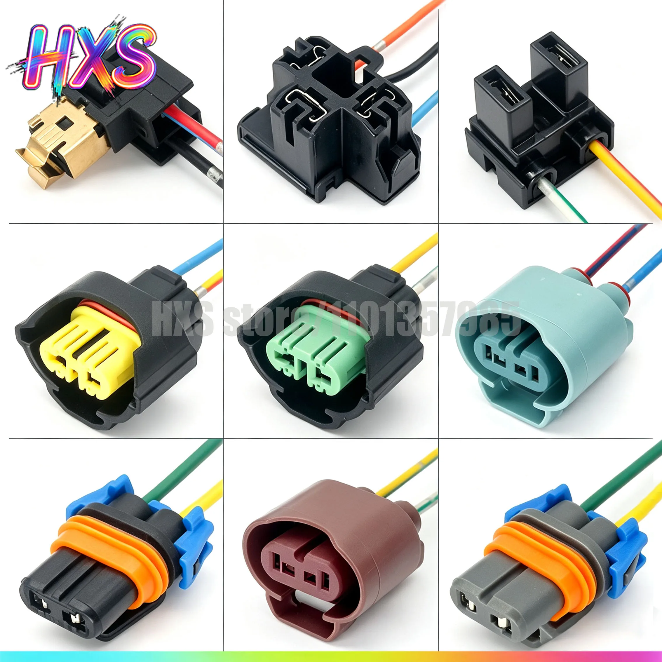 1PCS H1/H3/H4/H7/H8/H11/HB3/HB4 Car headlight socket Lamp holder Low beam High beam Fog lamp plug connector 9005/9006/9012