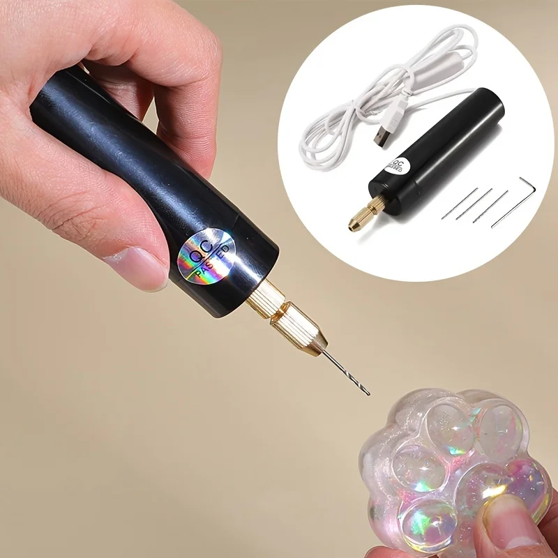 

Mini Electric Drill Kit USB Rechargeable Rotary Tool for Engraving Carving Polishing 0.7-1.2mm Precision Jewelry Wood Crafting