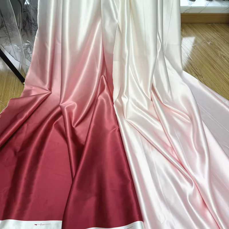 

Высококачественная розовая бордовая мягкая атласная жемчужная нефрит постепенная смена мягкой атласной ткани свадебное платье DIY толстая атласная драпированная ткань