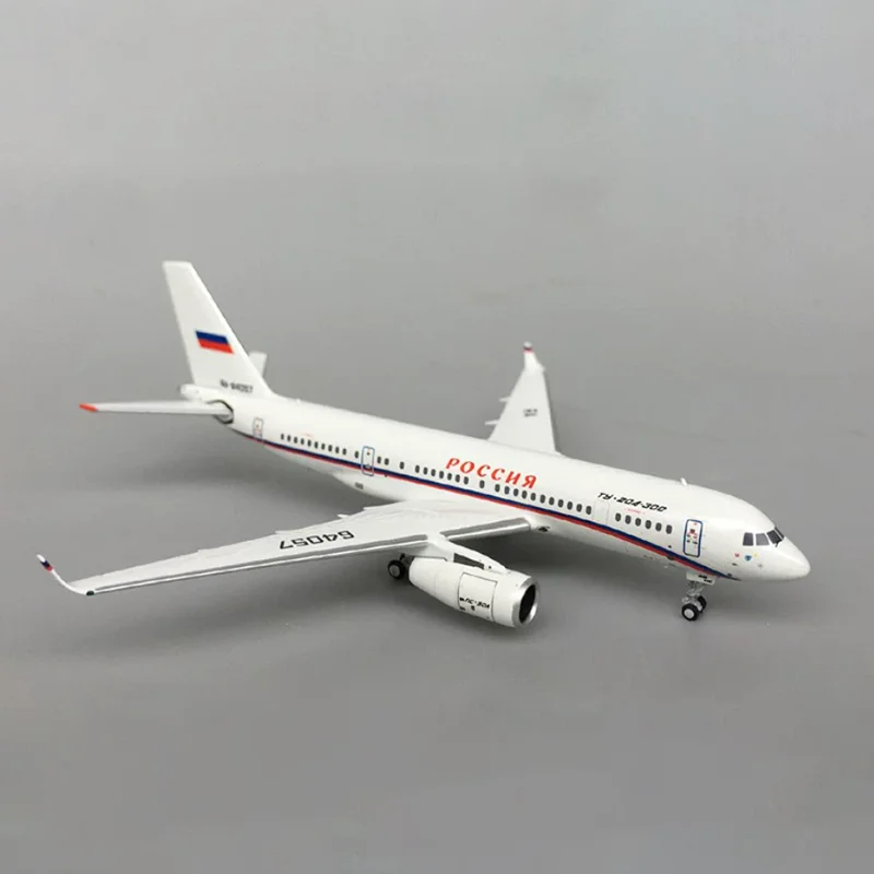 Diecast Alloy Metal 1/400 Scale NG41002 Rossiya Tupolev TU204 TU-204-300 RA-64057 Plane Model Airplanes Toy for Collection