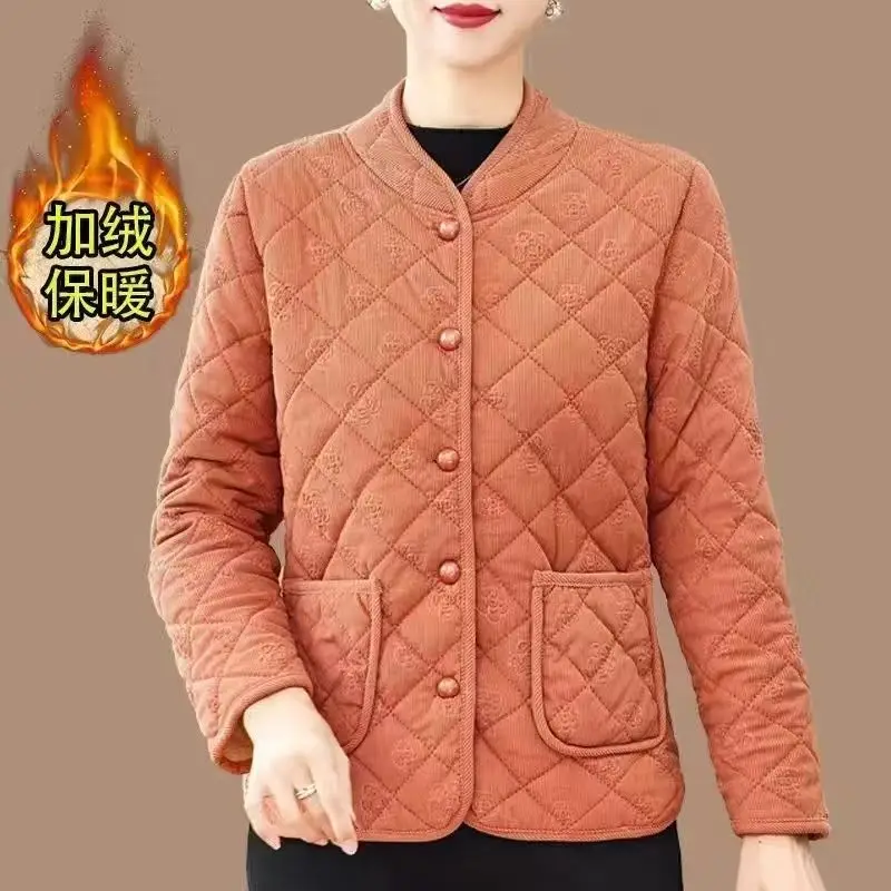 Nowy jesienno-zimowy płaszcz damski z dodatkiem aksamitu, krótki, ciepły, w stylu casual.