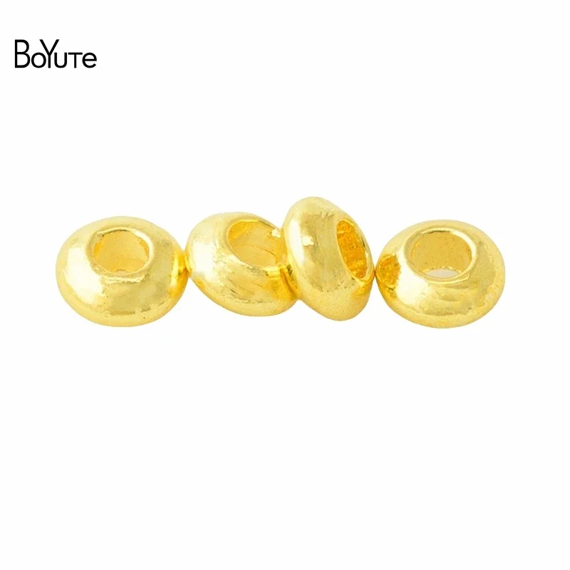 BoYuTe (100 Pieces/Lot) 3*1.5mm Metal Brass Imitation Gold Plated Spacer Beads Handmade DIY Jewelry Accessories Loose Beads