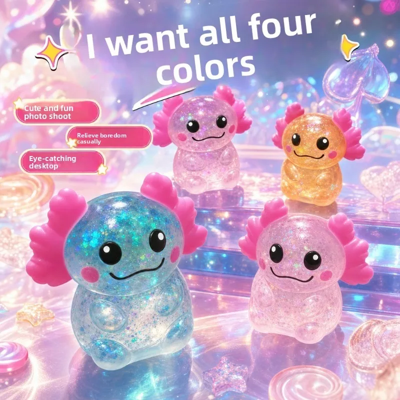 Seated Salamander Squeeze Cute Fun Jelly Squeeze Fun Stress Relief Toy Cute Little Ornament Desktop Companion Gift
