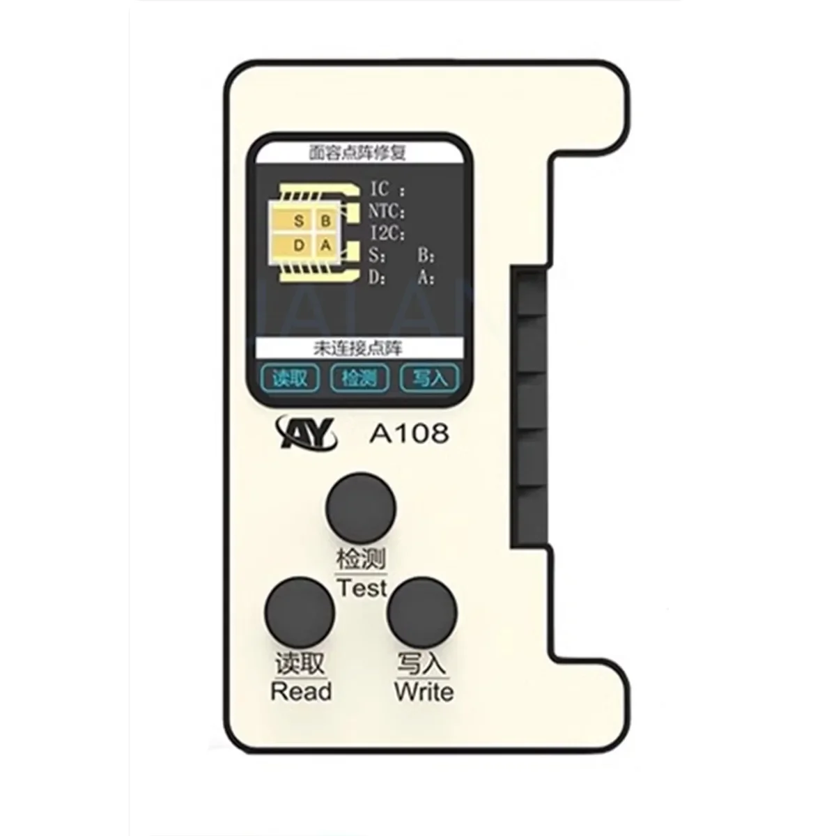 AY A108 probador de programador para ip 8X11 12 13 14 15Pro Max, tono verdadero, batería, identificación facial, cámara, herramienta de reparación de repuesto de auricular