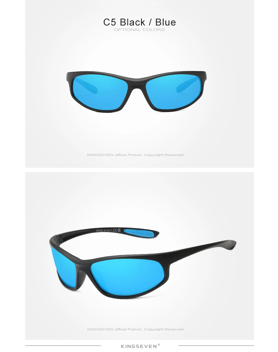 Kingseven neue Reit sonnenbrille für Männer Pastinaken Anti reflex polarisierte uv400 Sport brille hochwertige tr90 Brille – Detail 8