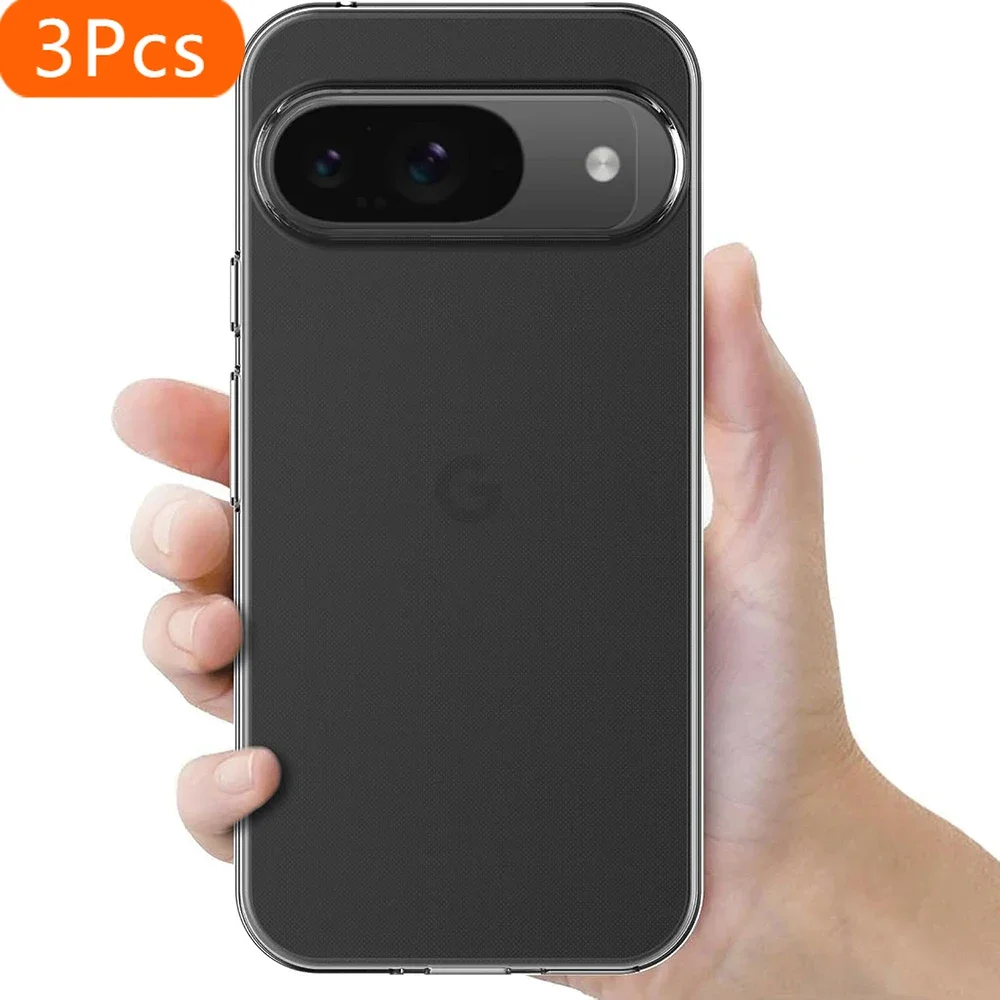 

3Pcs Silicone Clear Phone Ultra Thin Case For Google Pixel 9A 9 8A 8 7A 7 6A 6 Pro 5 5A Transparent Cover For Google 9 Pro XL Pr