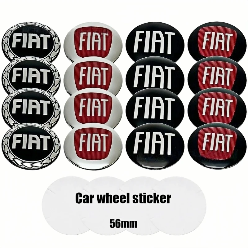 

Set of 4pcs 56mm 3D FIAT Car Hubcaps Emblems - Wheel Center Auto Rim Refit Dust-Proof Badges for FIAT Models