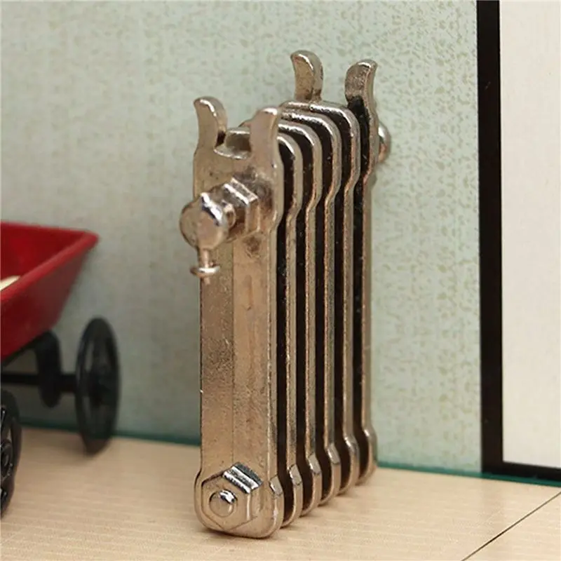 AINY-2X 1/12 échelle maison de poupée Miniature alliage radiateur Simulation accessoires de chauffage pour la décoration de la maison meubles de maison