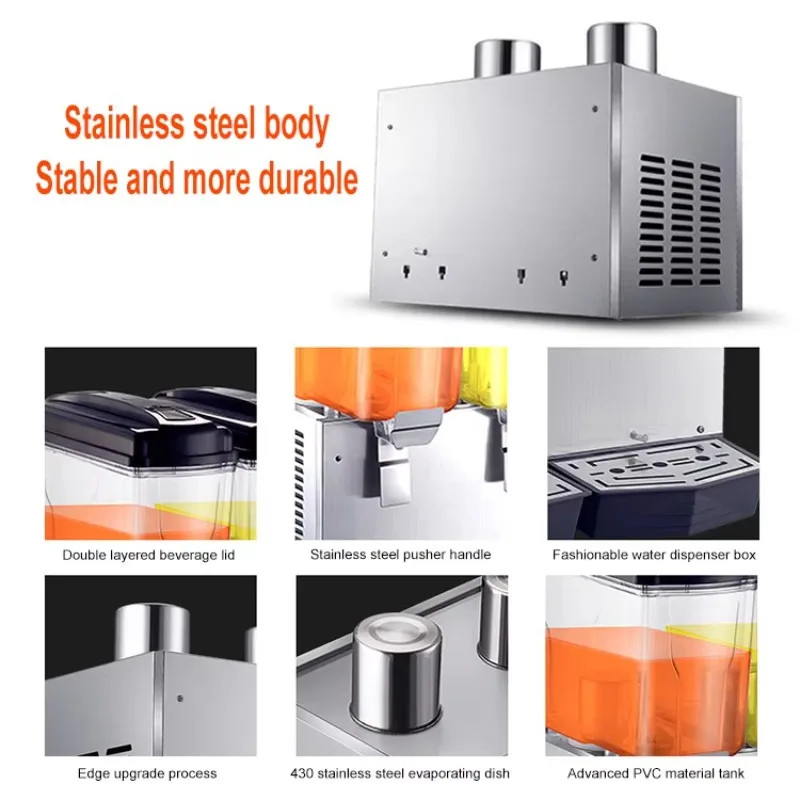 

17L*2 Hot Commercial Cold Drink Juicer Dispenser Freezer Cold Beverage Juicer Dispenser For Restaurant
