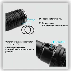 High power dive lantern with hand rope, IP68, higher waterproof classification, professional light, fed by 18650 battery 11 Main Sales Professional Diving Lantern - №5