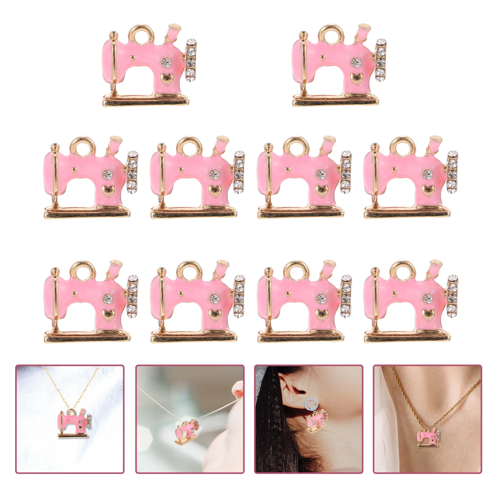 

10 Pcs Sewing Machine Pendant Jewelry Accessories Charms Alloy Shaped Vintage Ornaments