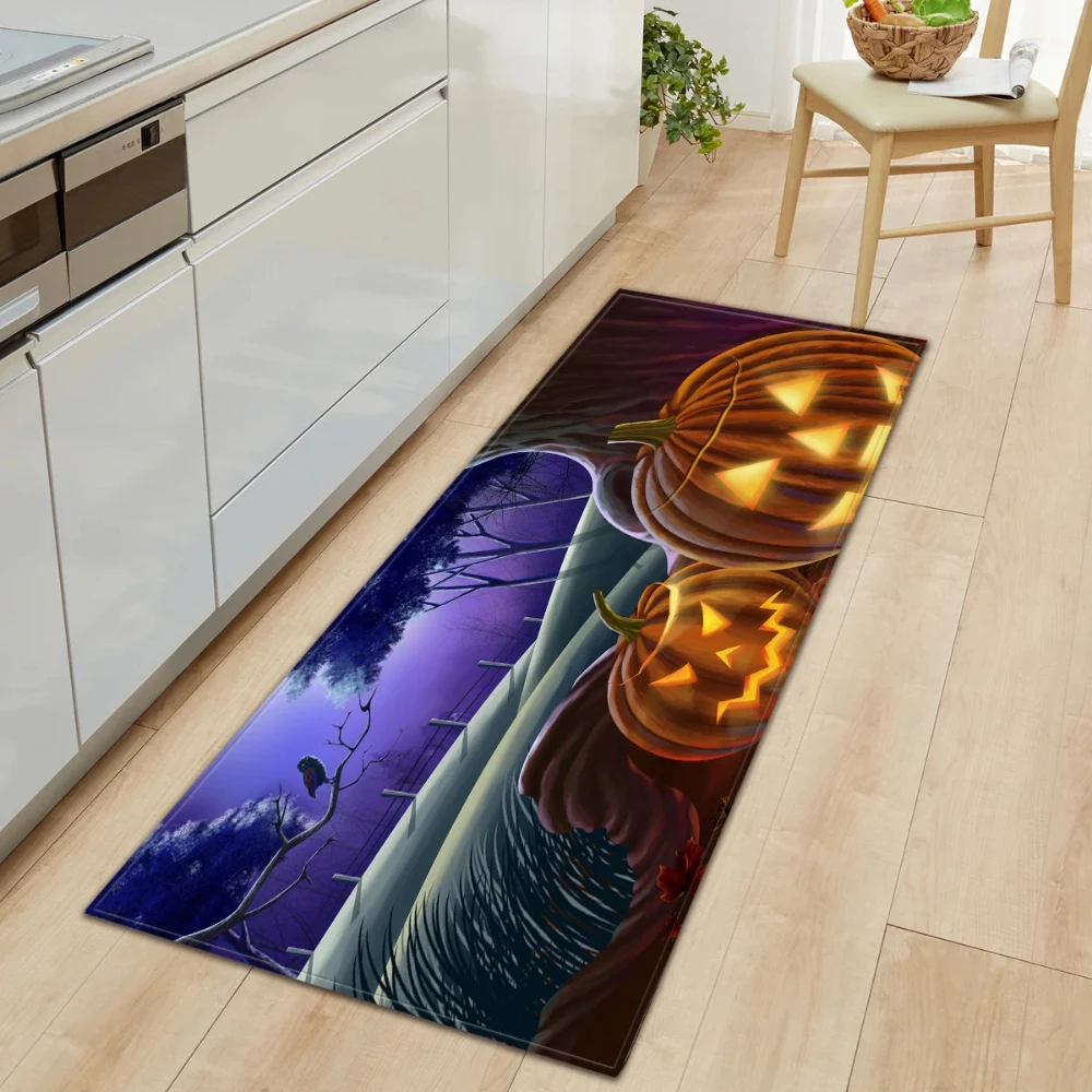 Halloween pumpkin non-slip mat restaurant kitchen mat kids room play rughome decoration bedroom carpet entrance door mat