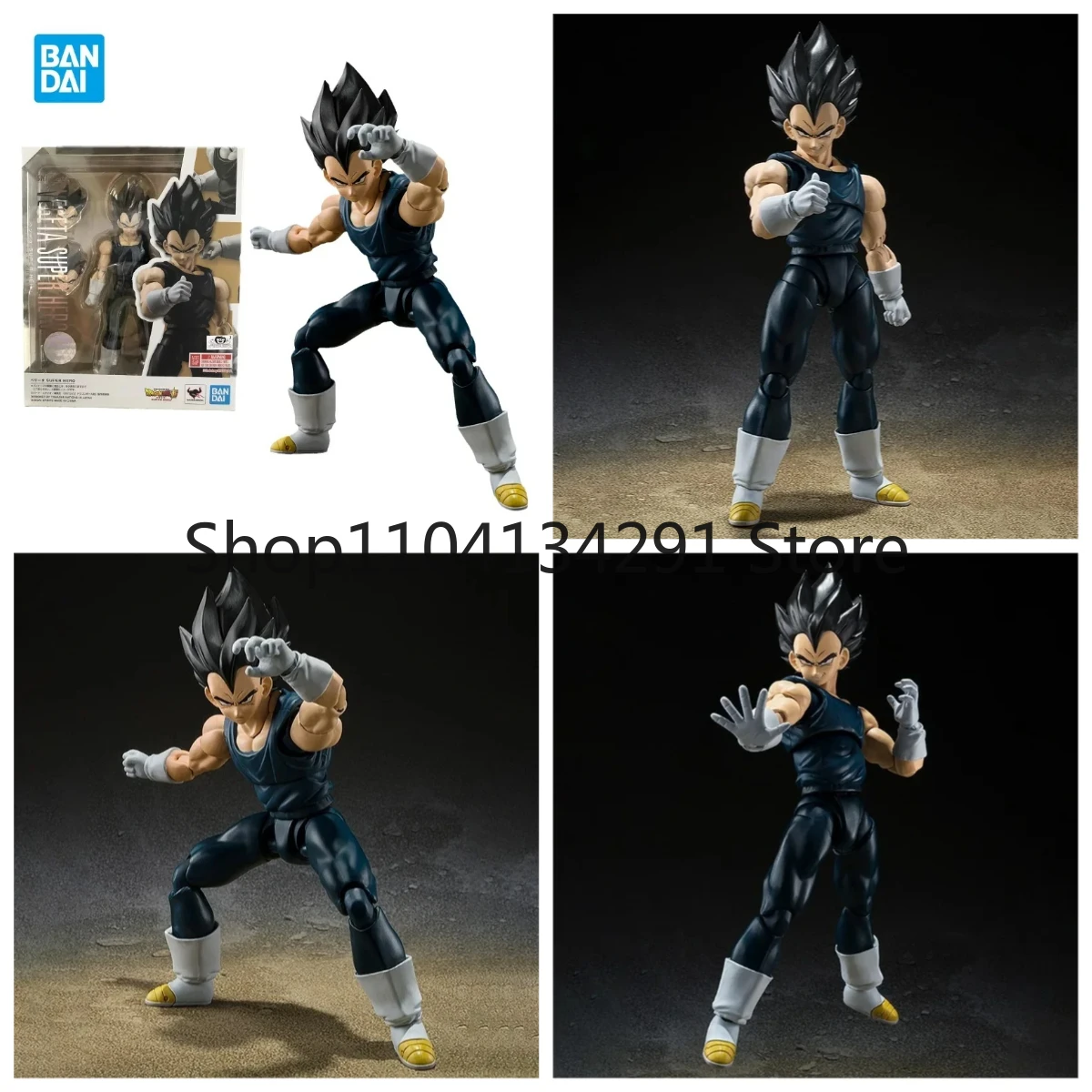 ฟิกเกอร์ของแท้จาก Bandai SHF ดราก้อนบอล ซูเปอร์ เวเจต้า ผมดำ รุ่นซูเปอร์ฮีโร่จากภาพยนตร์ มีสินค้าพร้อมส่ง ของขวัญวันเกิด ของเล่น
