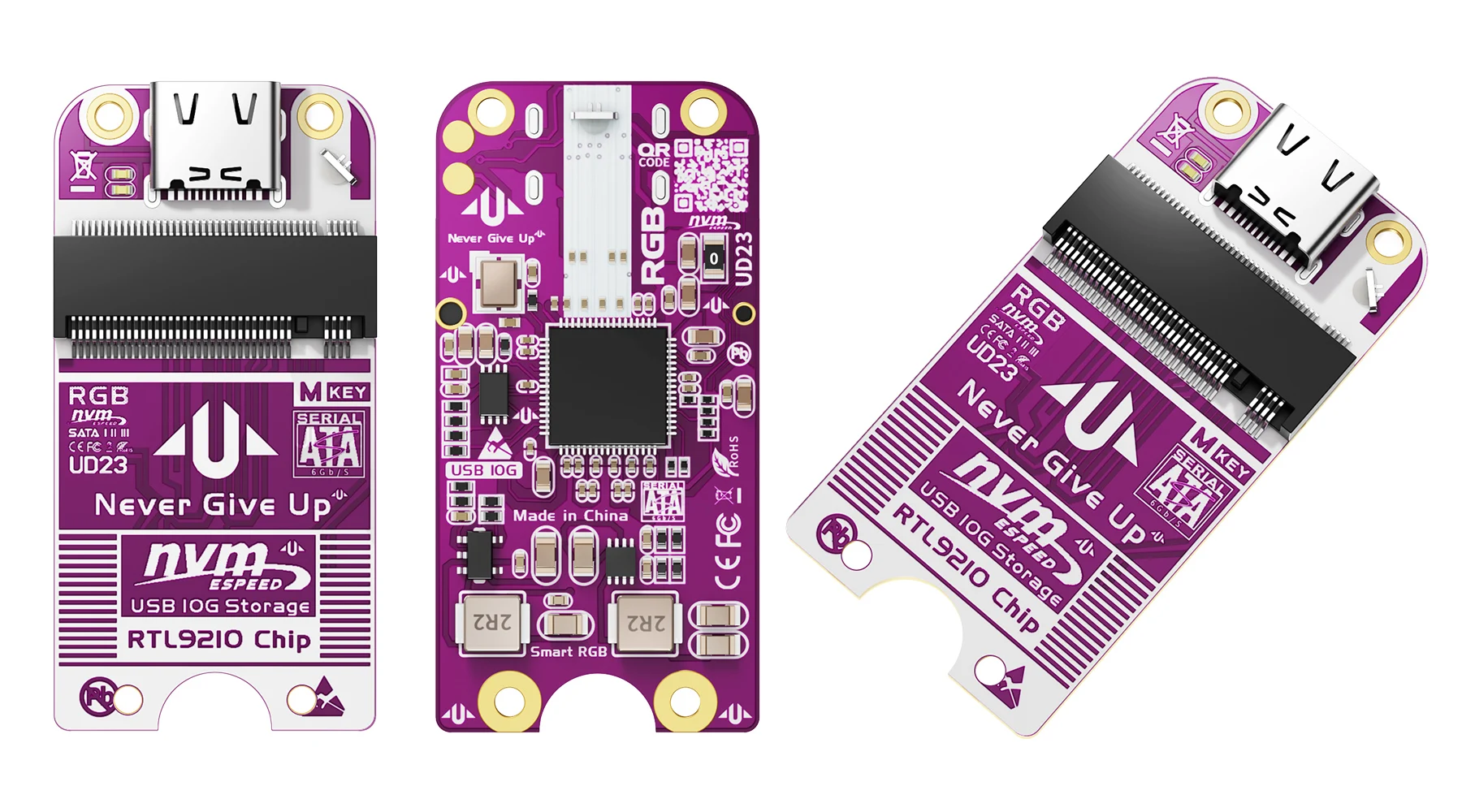 JEYI M.2 NVMe/SATA to USB Type-C Female Adapter Board(10Gbps)High-Speed PCB Bare Board for External SSD DIY & Custom Enclosures - Image 2