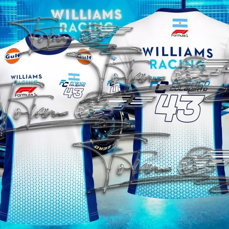 

CAMISETA FRANCO COLAPINTO FORMULA 1 ARGENTINA GENÉRICA AZUL motorcycle 2024 Summer Men's T Shirt