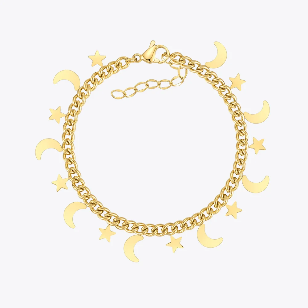 ENFASHION Stars Bracelet For Women Gold Color Moon Bangle Set Dots 2021 Stainless Steel Fashion Jewelry Gift Pulseras B212233