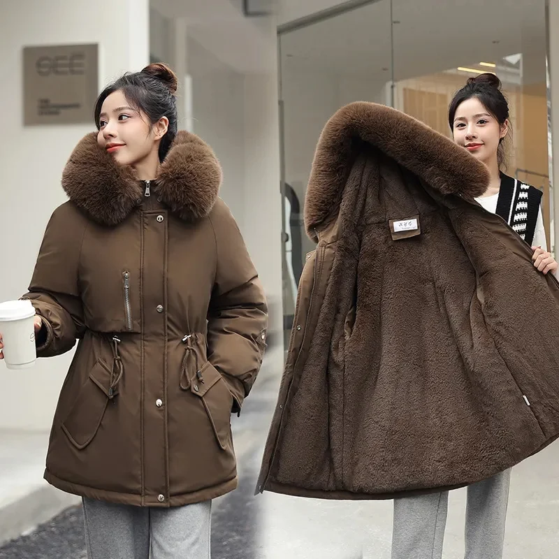 Baumwoll jacke Damen mittellang 2023 Winter neuer verdickter Baumwoll clip zur Überwindung des Mantels koreanische Version Baumwoll jacke verlieren