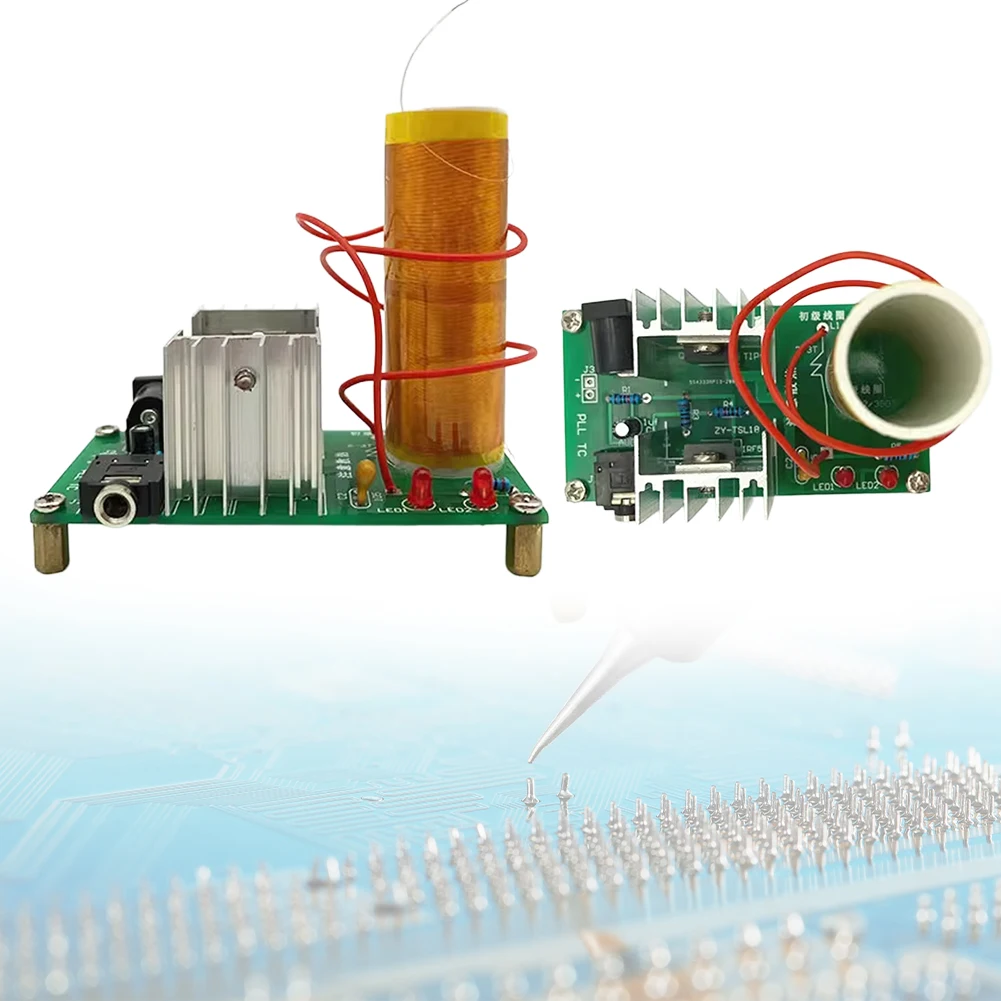 لتقوم بها بنفسك مجموعة لفائف تسلا موسيقى صغيرة ل تسلا لفائف البلازما المتكلم قوس تجربة نقل لاسلكي 15 واط تيار مستمر 15-24 فولت 2A