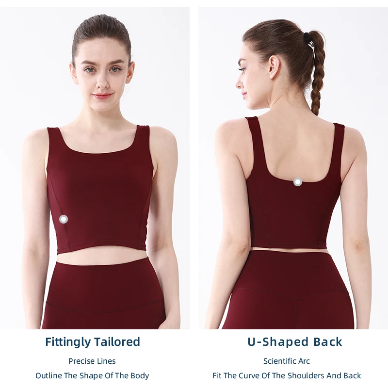 Summer Women's High Impact Sports Bra Integrated Fixed Chest Pad Shockproof Comfortable Slimming Top Running Yoga Sports Vest