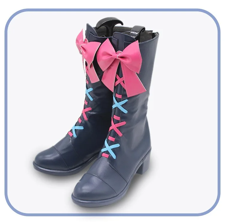 Chaussures de Cosplay Asahina Mafuyu en Cuir PU, Bottes de Carnaval d'Halloween, Accessoires de Cosplay PJSK sur Mesure