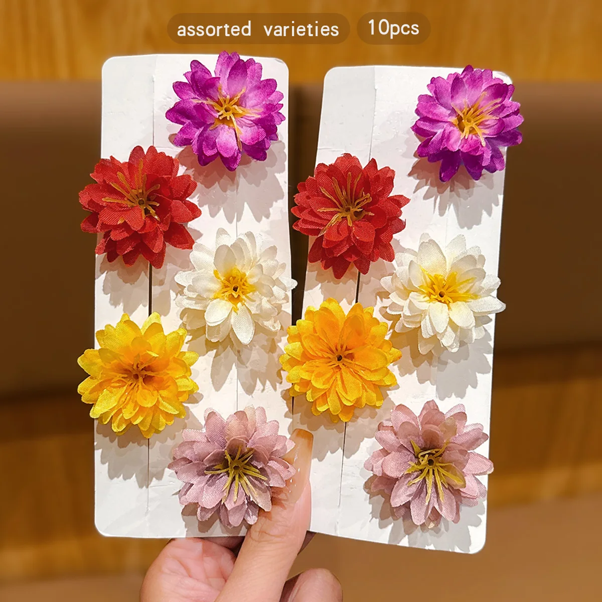 10 colorful random flower hair clips for daily use as hair accessories image 3