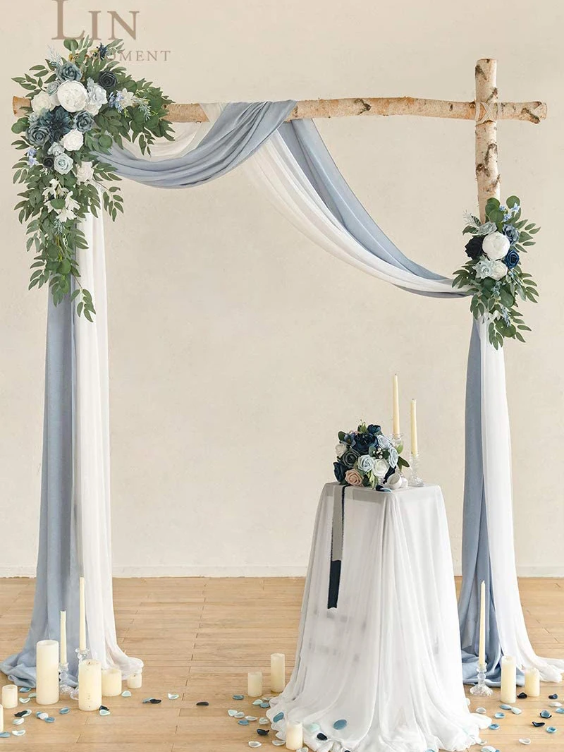 Imagem -04 - Arco do Casamento Flores com Kit Drape Cerimônia Floral Centerpieces Flor Rosa Porta Arranjo Flor Artificial 26