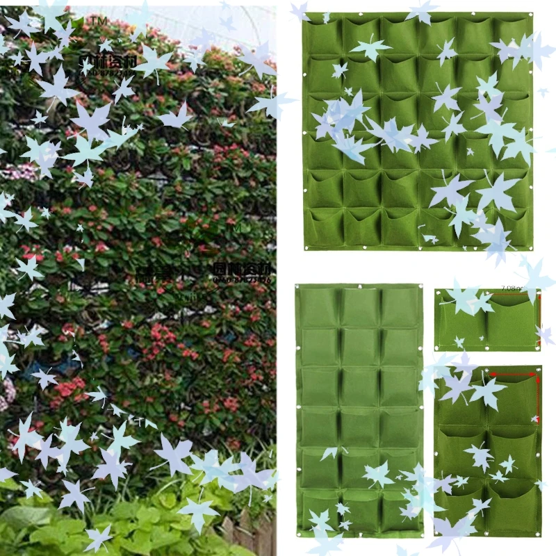 Wall Flower Grow Bags Pocket Vertical Garden Planting Hanging Home Plant Tools Fabric Vegetable Planter Jardin Growing Pots A2