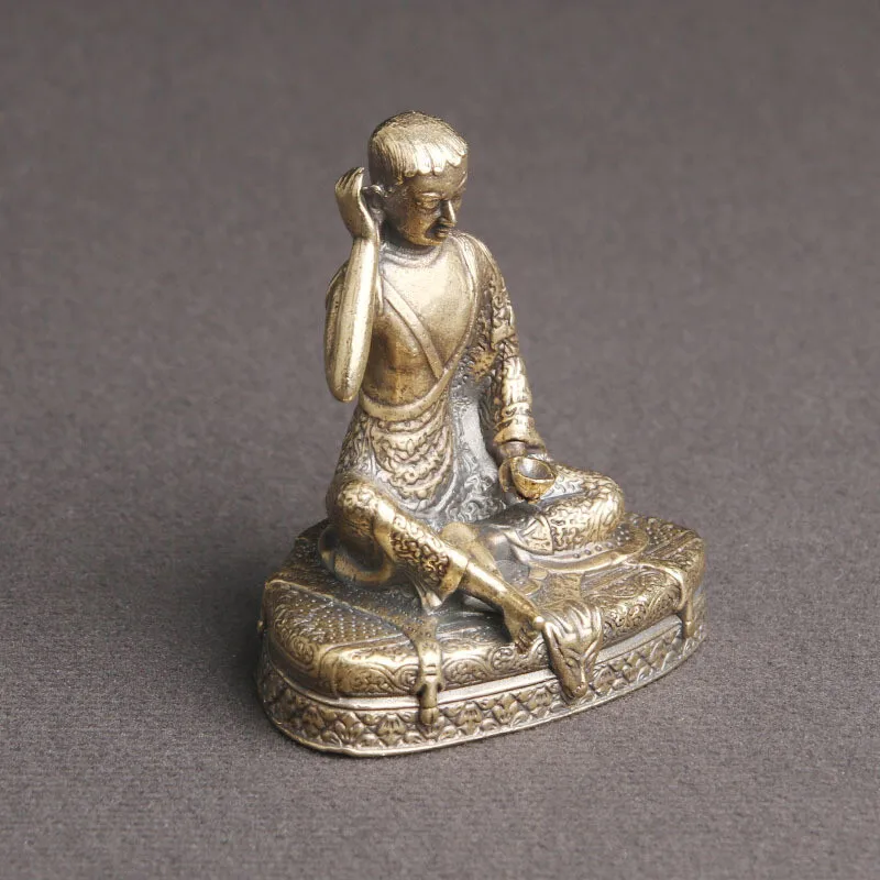 Brass Milarepa Figurines Collection Sculptures Tea pet Statuette Copper