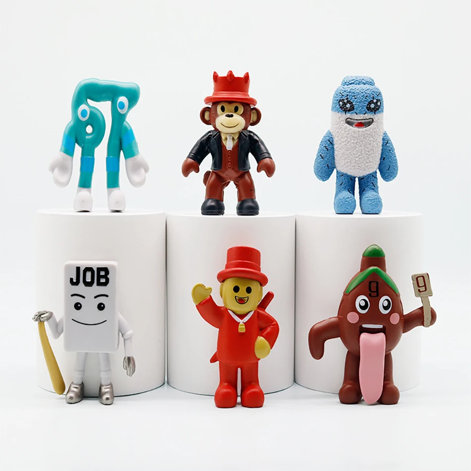 6 szt./zestaw Figurka Anime Steal A Brainrot Blue nr 67, uroczy model kolekcjonerski, dekoracja na biurko, zabawka, prezent urodzinowy dla dzieci